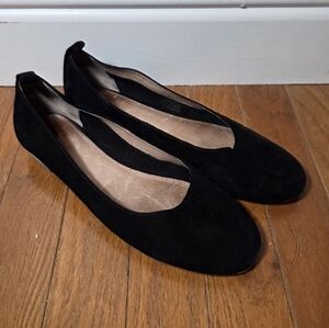 Women's Flats Calson Black Leather Size 7W